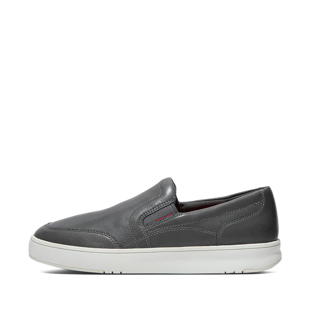 Fitflop Philippines - Fitflop Mens Slip-on Grey - Fitflop Rally X Leather Sneakers Online Store